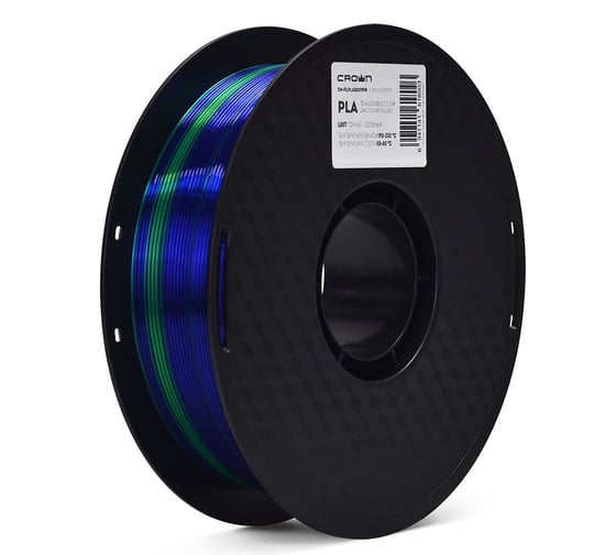 Пластик для принтера CROWN MICRO CM-FILPLASD009BG PLA Silk Двойной синий-зелёный CM000003729
