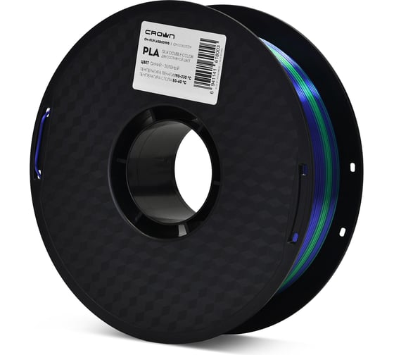 Пластик для принтера CROWN MICRO CM-FILPLASD009BG PLA Silk Двойной синий-зелёный CM000003729