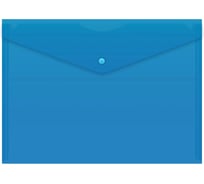 Конверт на кнопке Бюрократ Economy -PK100BLU A4, пластик, 0.10 мм, синий, кнопка голубая 816618
