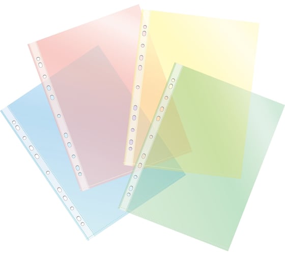 Папка-вкладыш Бюрократ Премиум -013COLOR ассорти, глянцевые, А4+, 30 мкм, 50 шт 817147 1