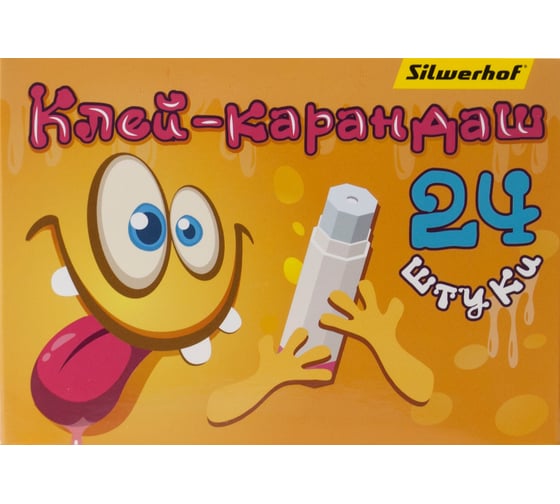 Клей-карандаш Silwerhof Монстрики 15 гр, ПВП, дисплей картонный 1830420