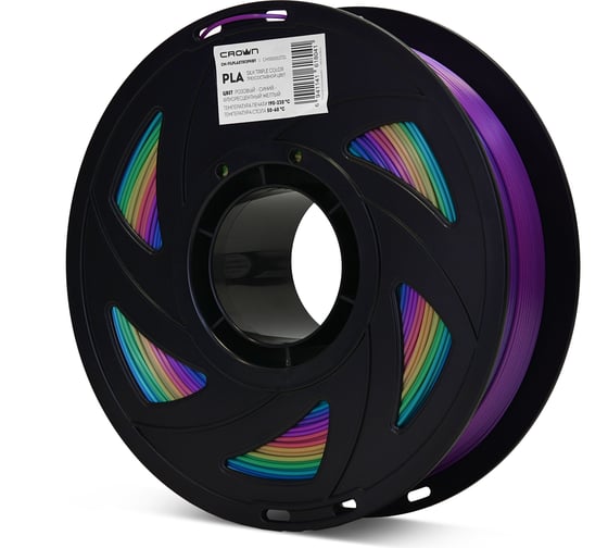 Пластик для принтера CROWN MICRO CM-FILPLAST013PkBY PLA Silk Тройной Розовый-синий-флуоресцентный желтый CM000003733