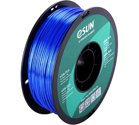 Катушка eSilk PLA-пластика 1.75 мм, 1 кг, синяя ESUN УТ000007912 1