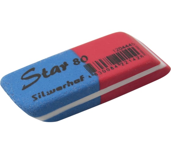 Ластик Silwerhof Star 80 181149 41x14x8 мм, каучук термопластичный, синий 1204445 1