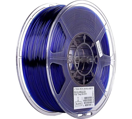 Катушка PETG-пластика 1.75 мм, 1 кг, синяя ESUN УТ000006710