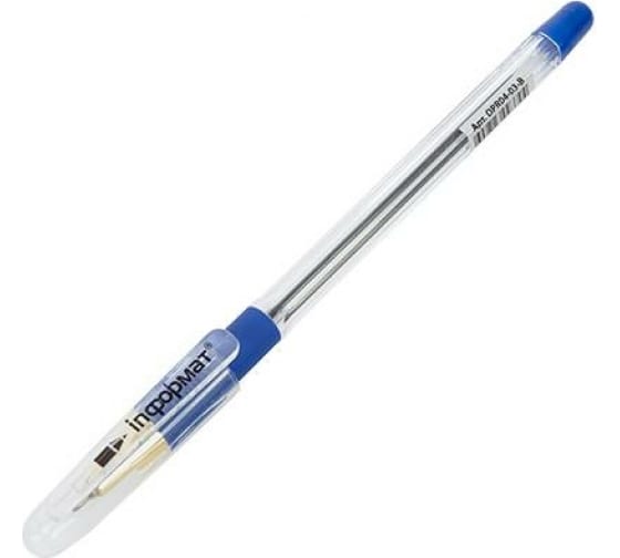 Масляная ручка INFORMAT OFFICE GOLD синий 0,5 мм прозрачный 50 шт OPR04-03-B 1