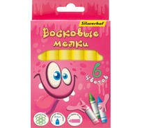 Восковые мелки Silwerhof Jumbo Монстрики круглые, 6 цветов, длина 115 мм, диаметр 14 мм, картонная коробка 1868734