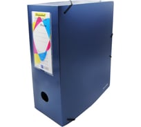 Архивная папка Silwerhof Perlen 311916-74 на резинке, полипропилен 1 мм, корешок 120 мм, A4, синий металлик 1164535