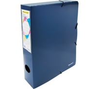Архивная папка Silwerhof Perlen 311917-74 на резинке, полипропилен 0.8 мм, корешок 55 мм, A4, синий металлик 1164542