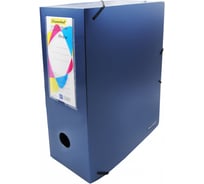 Архивная папка Silwerhof Perlen 311915-74 на резинке, полипропилен 1 мм, корешок 100 мм, A4, синий металлик 1164523