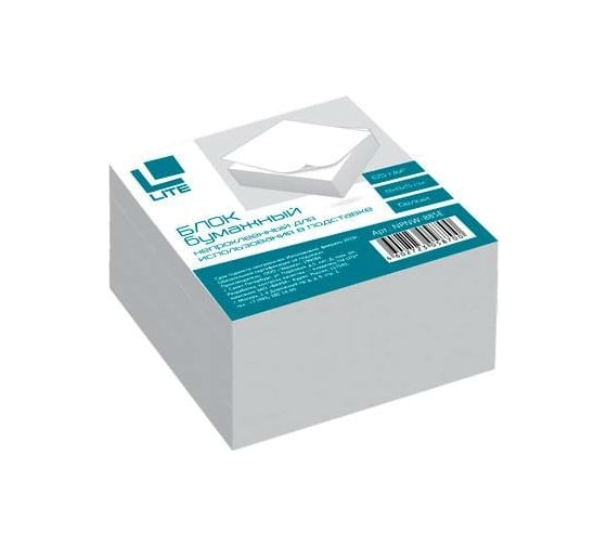 Блок для записей LITE 8х8х5 см непроклеенный куб белый 65 г/м2 NPNW-885Е 1