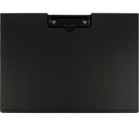 Горизонтальный планшет INFORMAT А4 пластик PP черный с крышкой с зажимом PPM31N/М