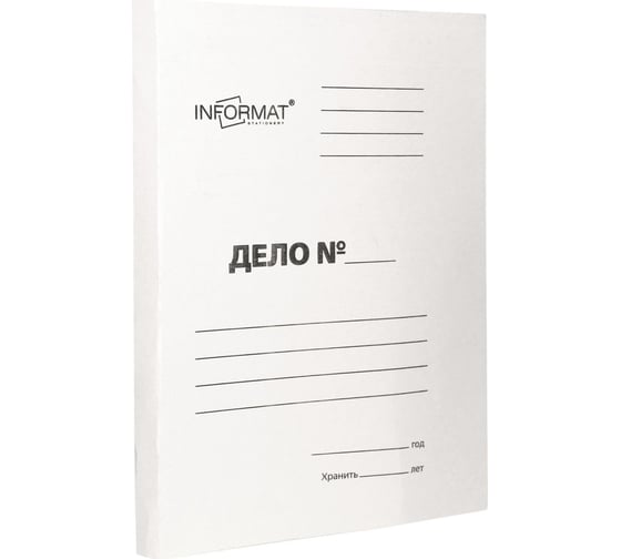 Папка-обложка INFORMAT ДЕЛО А4 белый немелованный картон 320 г/м2 RP0032W