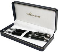 Набор Manzoni BARI шариковая + перьевая ручка цвет корпуса: черный футляр кожзам 2 предмета FR510BF*