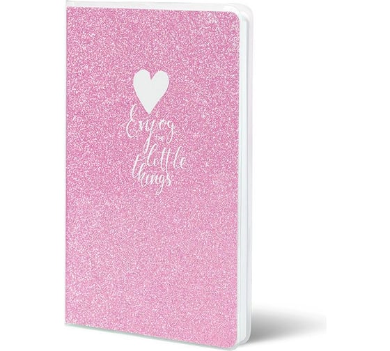Записная книжка LOREX SPARKLE B6 80 листов, клетка, обложка ПВХ глиттер розовый LXNB6-SP4