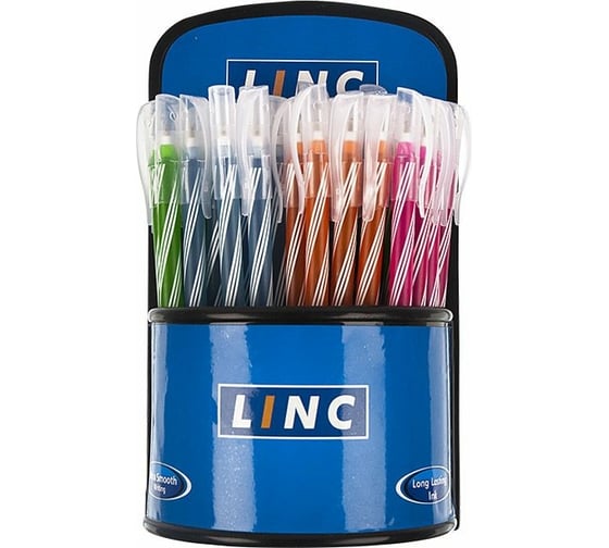 Шариковая ручка LINC CANDY 0,6 мм синий круглый корпус ассорти 50 шт 7008/blue