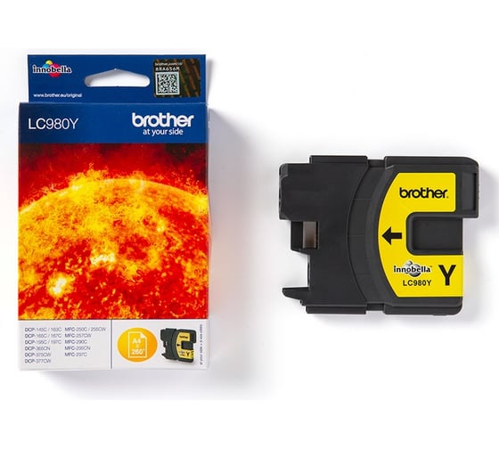 Струйный картридж Brother жёлтый для DCP-145C, DCP-165C, DCP-195C, DCP-375CW LC980Y 1
