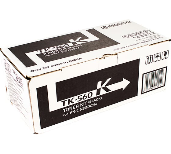 Тонер-картридж KYOCERA TK-560K 12000 страниц black для P6030cdn, FS-C5300DN, FS-C5350DN 1T02HN0EU0