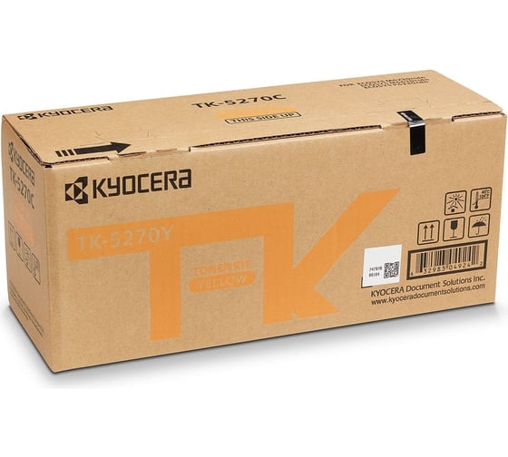 Тонер-картридж KYOCERA TK-5270Y 6000 страниц yellow для M6230cidn/M6630cidn/P6230cdn 1T02TVANL0