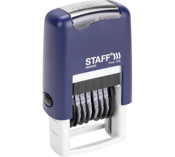 Нумератор Staff Printer 7836 6-разрядный, оттиск 22x4 мм 237434