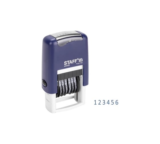 Нумератор Staff Printer 7836 6-разрядный, оттиск 22x4 мм 237434