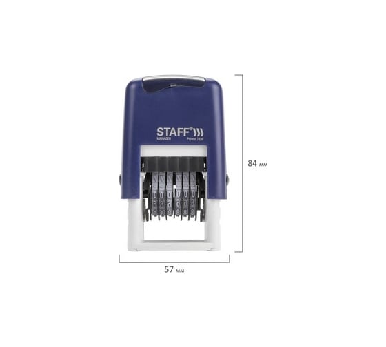 Нумератор Staff Printer 7836 6-разрядный, оттиск 22x4 мм 237434