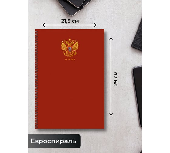 Бизнес-тетрадь listoff А4, 80 листов, в линию, на евроспирали ТС4805027