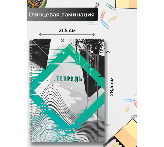 Бизнес-тетрадь listoff А4, 120 листов, в линию, на евроспирали ТС41205242