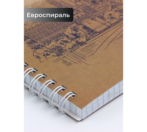 Бизнес-тетрадь listoff А4, 96 листов, в клетку, на евроспирали ТСЛ4965196