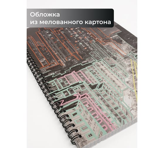 Бизнес-тетрадь listoff А4, 80 листов, в клетку, на евроспирали ТС4805171