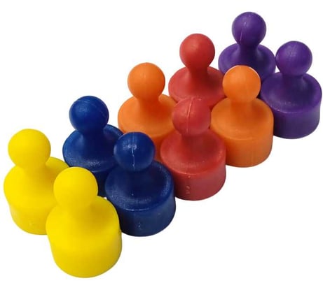 Офисный магнит Проф-Магнит Пешка D12x19.5 10 шт., 5 цветов, Офисный магнит D12x19мм _10