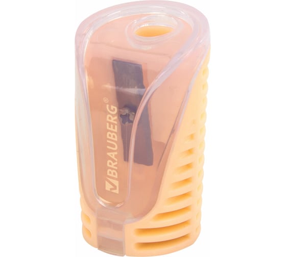 Точилка с контейнером BRAUBERG CELL PASTEL, пастельные цвета ассорти, 272503
