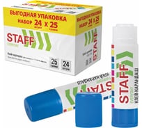 Клей-карандаш Staff 25 г, выгодная упаковка, комплект 24 шт, EVERYDAY, 273018
