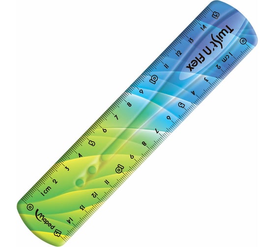 Линейка ОФИСМАГ пластик, 15 см, гибкая, MAPED (Франция) Twist'n Flex Patterns, ассорти, 279115 273977
