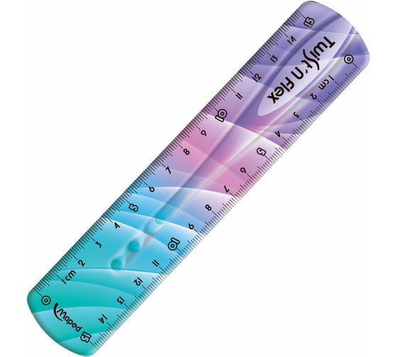 Линейка ОФИСМАГ пластик, 15 см, гибкая, MAPED (Франция) Twist'n Flex Patterns, ассорти, 279115 273977