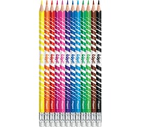 Карандаши цветные стираемые с ластиком ОФИСМАГ MAPED (Франция) Color'Peps Oops, 12 цветов, трехгранные, 832812 182116