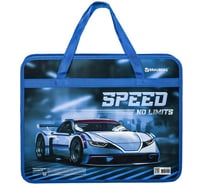 Папка с ручками BRAUBERG No Limits А4, 1 отделение, пластик, молния сверху, 75 мм 270126