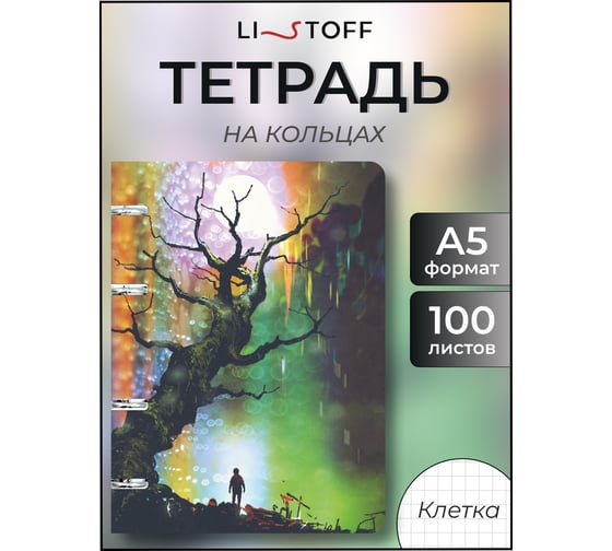 Бизнес-тетрадь listoff А5, 100 листов, в клетку, на кольцах ТКФ1005204