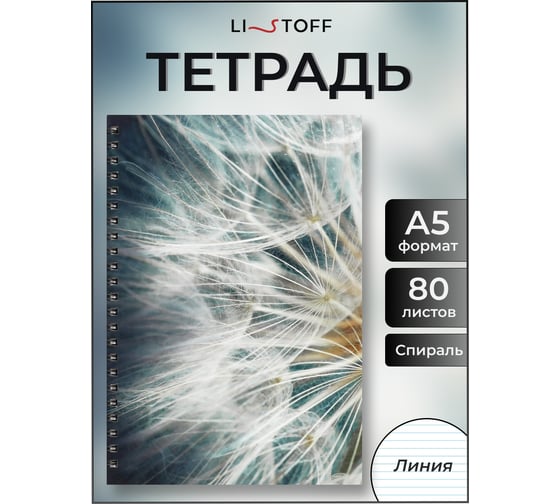 Бизнес-тетрадь listoff А5, 80 листов, в линию, на евроспирали ТС5805228