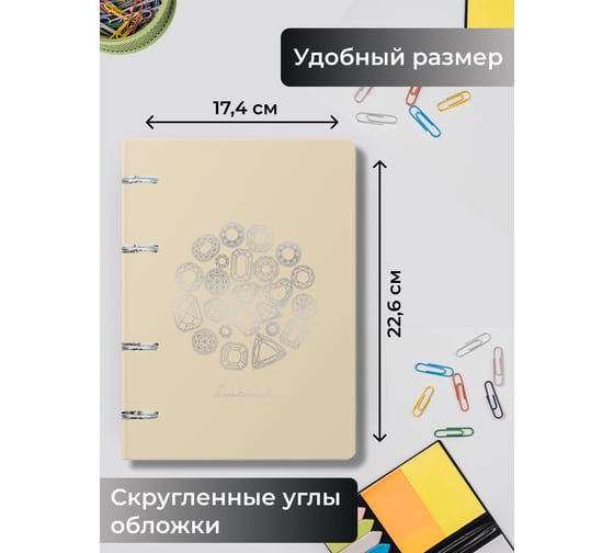 Бизнес-тетрадь listoff А5, 120 листов, в клетку, на кольцах ТКИФ1205428