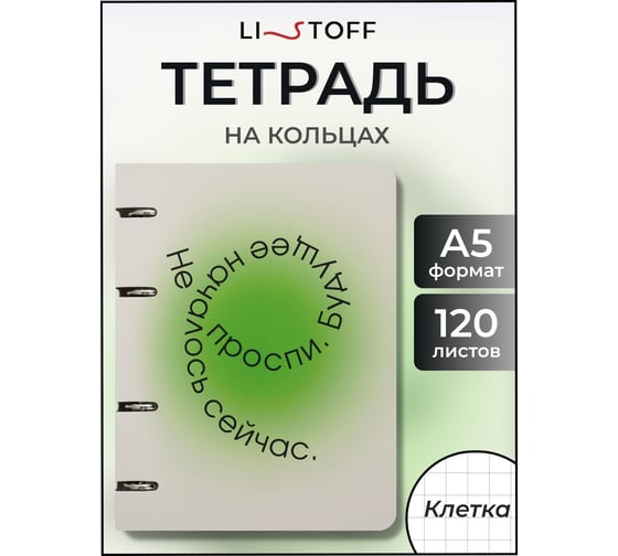 Бизнес-тетрадь listoff А5, 120 листов, в клетку, на кольцах ТК1205418