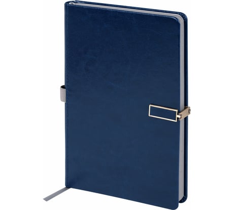 Скетчбук BRAUBERG слоновая кость 140 г/м, 130х210 мм, 80 л, кожзам, застежка, Inspiration, синий, 116465