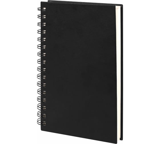 Скетчбук BRAUBERG слоновая кость 140 г/м, 130х210 мм, 80 л, кожзам, гребень, ART CLASSIC, черный, 116475