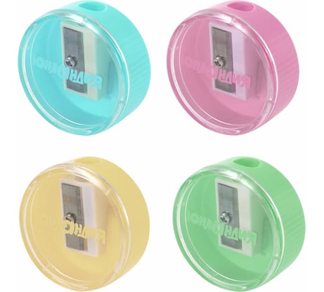 Точилка с контейнером ЮНЛАНДИЯ ШАРИК ПАСТЕЛЬ, пастельные цвета ассорти, 272509