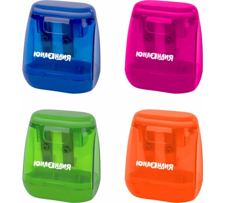 Точилка с контейнером для простых и утолщенных карандашей ЮНЛАНДИЯ СУНДУЧОК, 2 отверстия, 272506