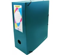 Архивная папка Silwerhof Perlen 311915-75 на резинке, полипропилен 1 мм, корешок 100 мм, A4, зеленый металлик 1164524