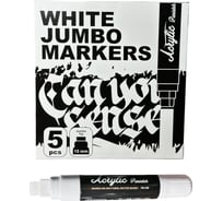 Набор маркеров-краска с широким наконечником Flysea 15,0 мм, Acrylic Painter, 5 шт., цвет белый FS-150 White