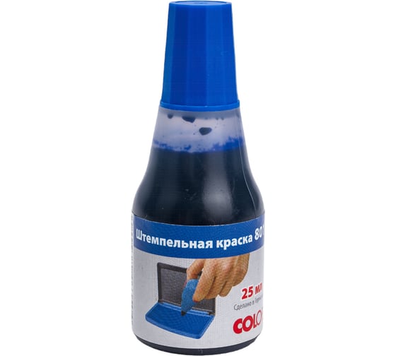 Штемпельная краска Colop 25 мл на водно-глицериновой основе, синяя, 801/25 ml blue 00-00001543