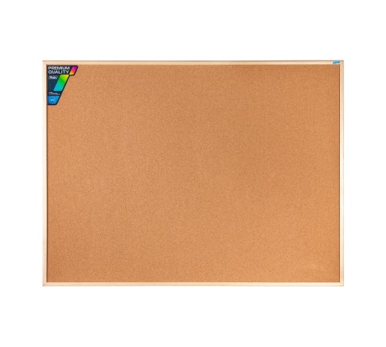 Пробковая доска Hatber 90x120 см, кнопки в комплекте, деревянная рама 047585
