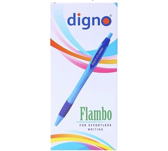 Набор автоматических шариковых ручек Digno Flambo 1,0 мм, чернила синие, упаковка 10 шт. Flambo-Blue-10